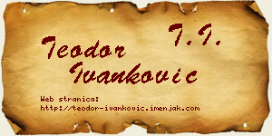 Teodor Ivanković vizit kartica
